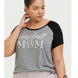 NWT Torrid 2X Baseball Mom Raglan Tee